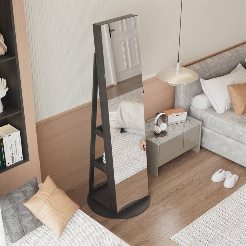360°Swivel Jewelry Cabinet with Full Length Mirror