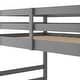preview thumbnail 30 of 34, Wood Bunk Bed Kids Low Bunk Bed with Ladder Both Sides and Full-Length Safety Guardrail Solid Pine Wood Frame for Kids Bedroom