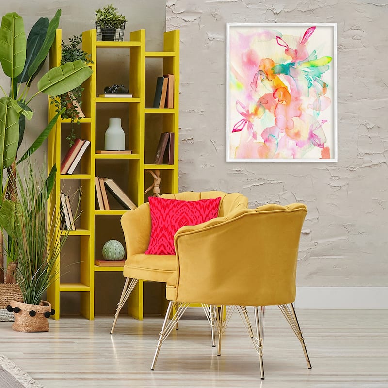 Stupell Abstract Watery Island Flowers Framed Giclee Art Design By Gemma Bardot