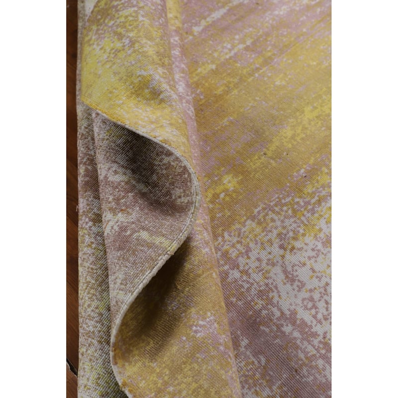 All-Over Abstract Modern Area Rug Hand-Knotted Wool Carpet - 4'10"x 7'9"