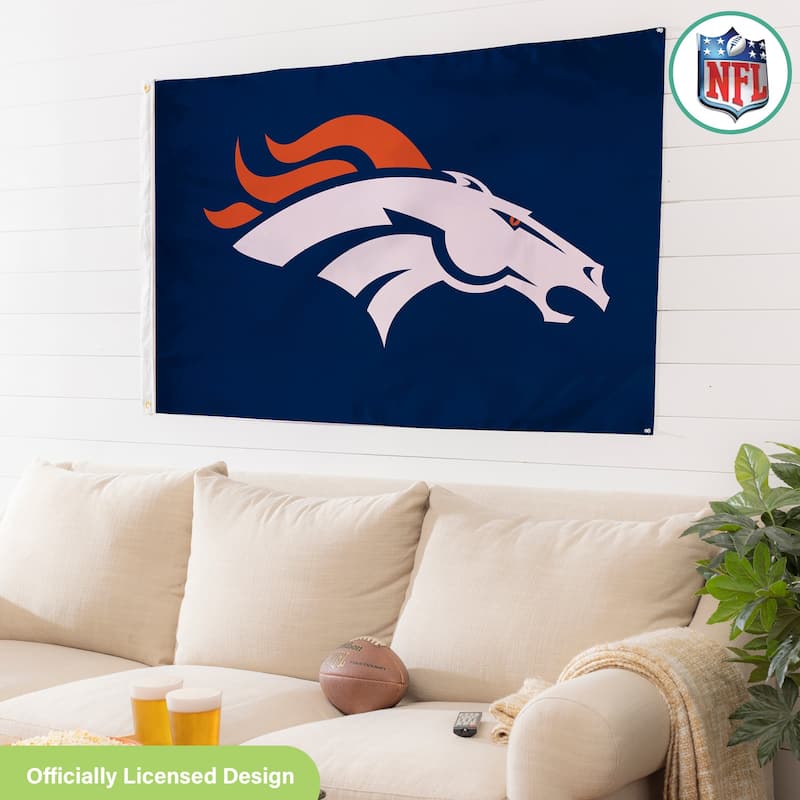 Denver Broncos Single Sided Flag w/ 2 Grommets, 3'x5'
