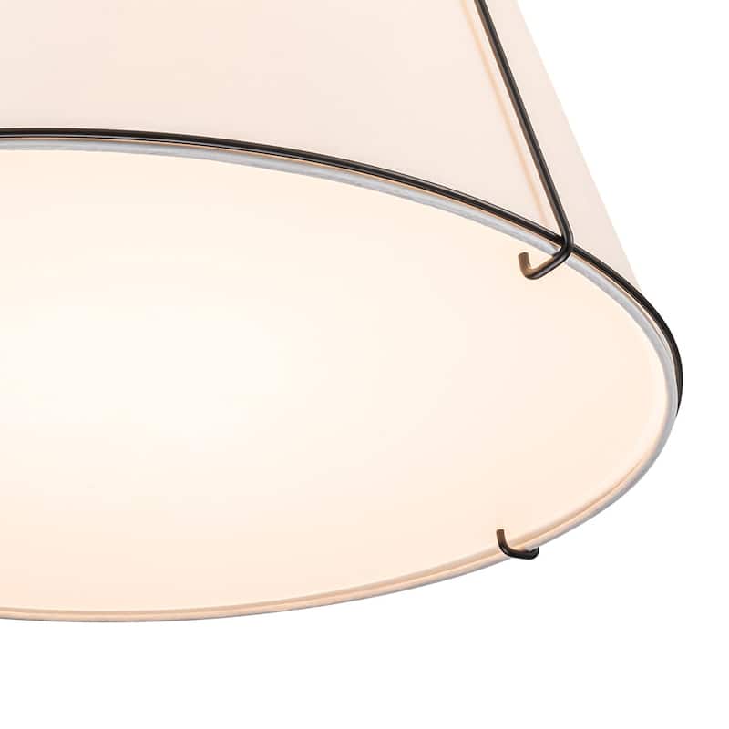 Mid Century 4-Light Conical Fabric Shade Lantern Pendant Ambient Light