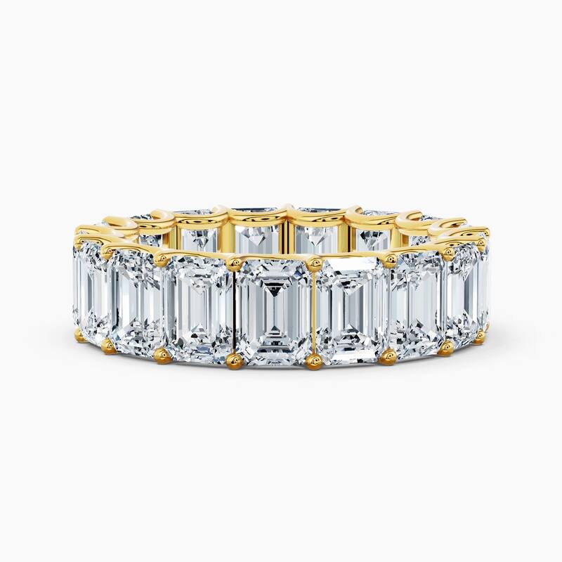 Auriya 14k Gold Emerald North-South Lab Grown Diamond Eternity Band 2.90 - 12.75 ct. tw. (F-G, VS) - 8.50 ct. wt. - 8.5 - Yellow
