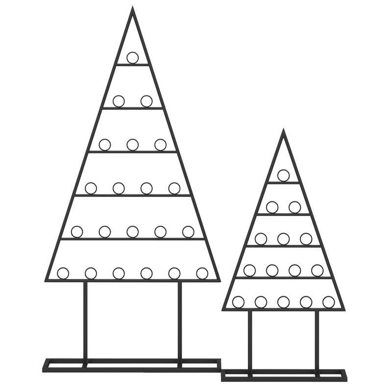 Costway 2 Pack Christmas Tree Card Holder with 36 Round Clips Metal - as pic shows - See Details