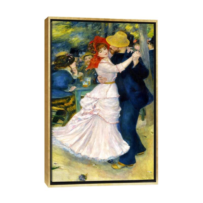 iCanvas "Dance at Bougival" by Pierre-Auguste Renoir Framed Canvas Print - Gold - 26x18