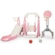 preview thumbnail 13 of 14, 5-in-1 Kids Slide with Swing, Basketball Hoop and Toss Ring