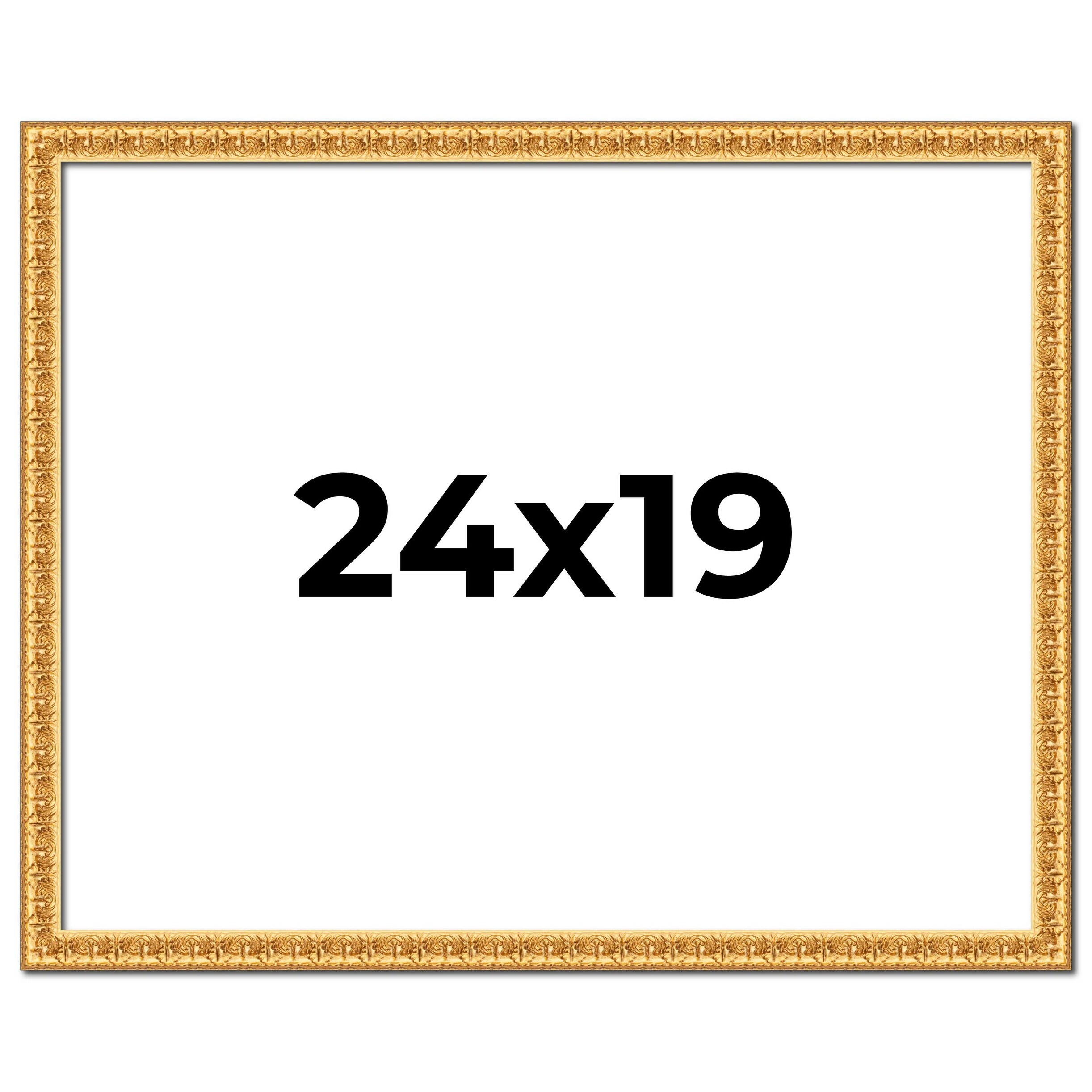 24x19 Frame Gold Real Wood Picture Frame Width 1 inches | Interior