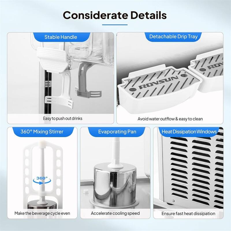 9.6 Gallon 110V 250W 2 Tanks Stainless Steel Beverage Dispenser With Thermostat Controller
