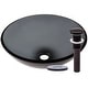 preview thumbnail 8 of 6, Miseno Circular 16-1/2" Tempered Glass Vessel Bathroom Sink Oil Rubbed Bronze Drain