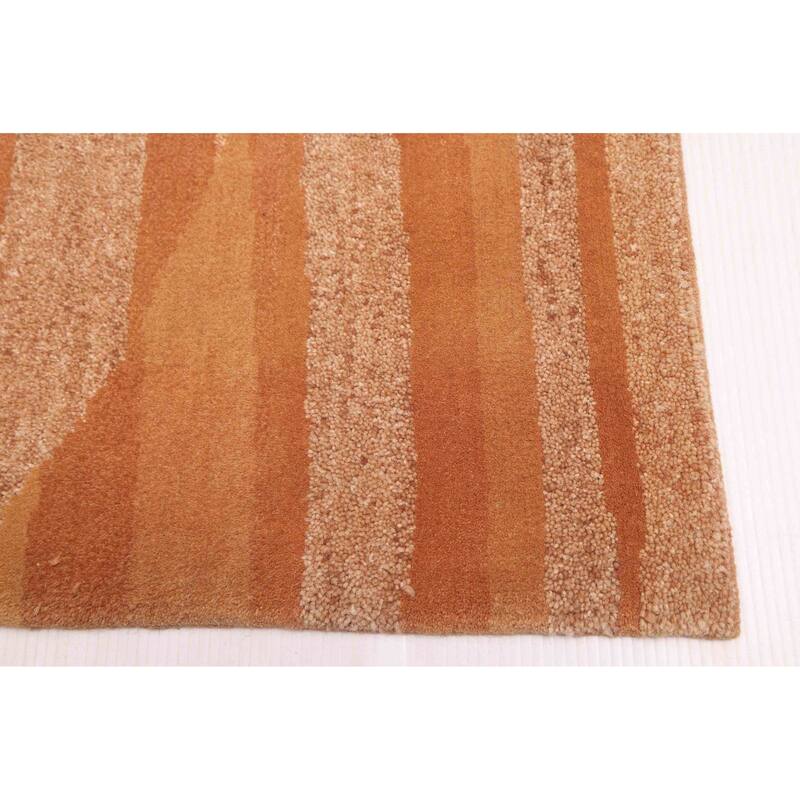 ECARPETGALLERY Hand-knotted Opulence Brown Wool Rug - 5'0 x 7'6