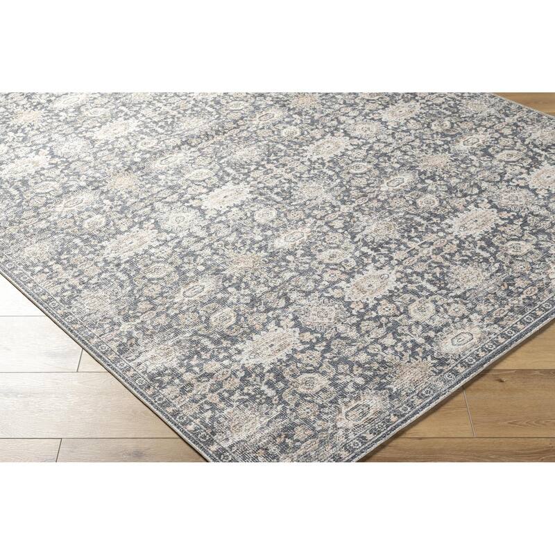 Iman Traditional Floral & Botanical Fringed Area Rug