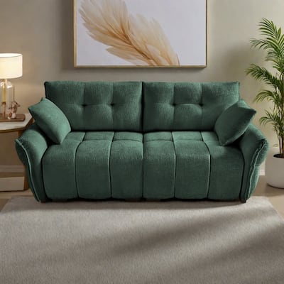 78.7" Chenille 3-Seat Sofa with Tufted Design,High-Resilience Sponge Cushions