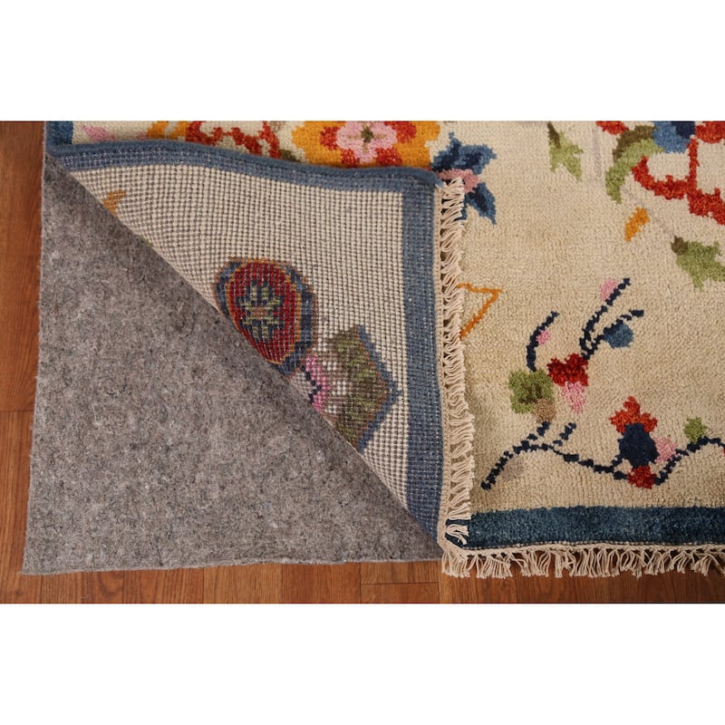 Floral Heriz Serapi Indian Area Rug Handmade Wool Carpet - 7'9" x 9'9"