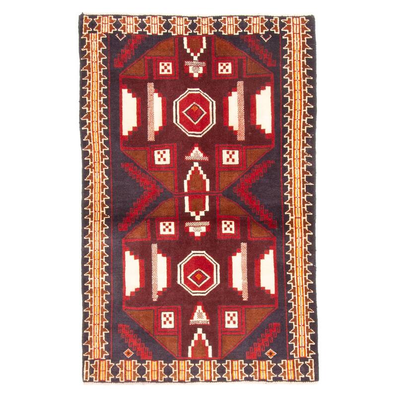 ECARPETGALLERY Hand-knotted Teimani Burgundy Wool Rug - 2'10 x 4'6