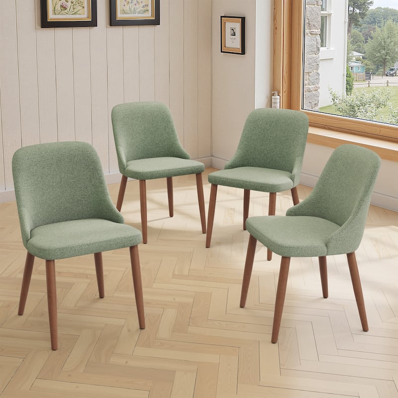 Modern Dining Chair Upholstered Accent Chairs with Solid Wood Legs