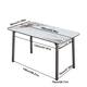 Minimalist Dining Table with Rectangular Sintered Stone and Tempered Glass Tabletop, Big Robust Aluminum Legs