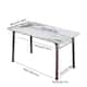 Minimalist Dining Table with Rectangular Sintered Stone and Tempered Glass Tabletop, Big Robust Aluminum Legs