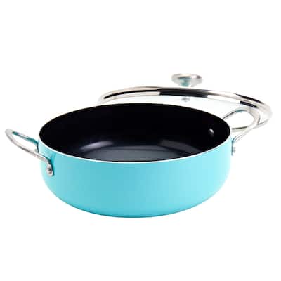Infuse 6Qt Aluminum Caldero / Saute Pan - Aqua