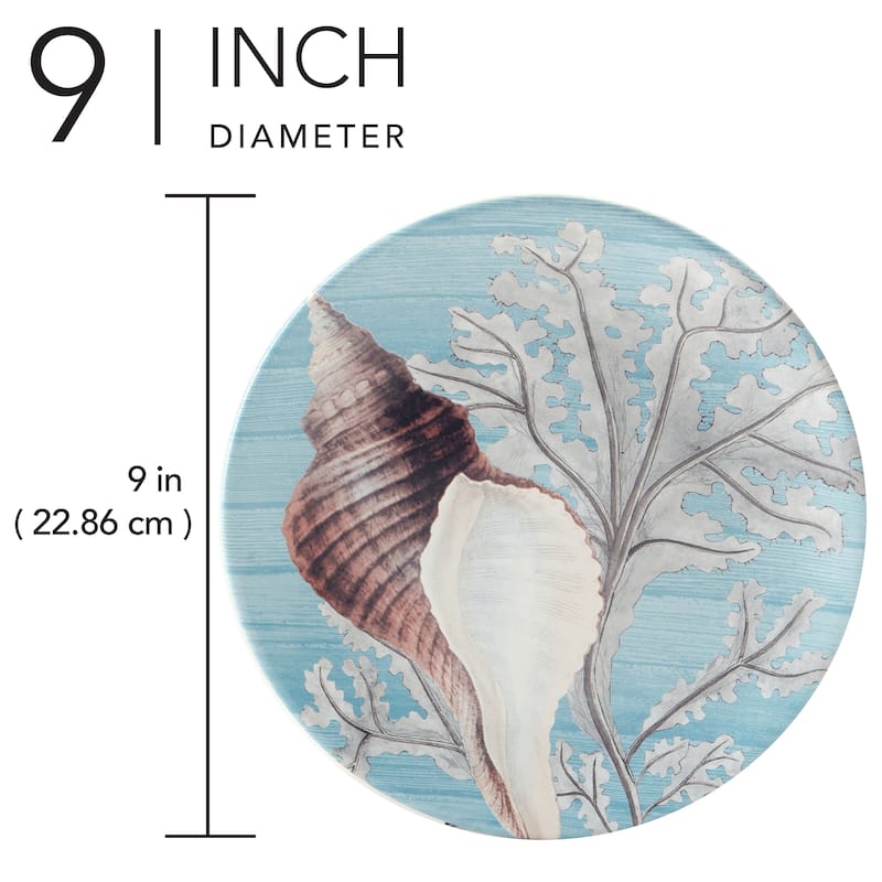 Certified International Beyond the Shore Set of 4 Salad Plates - 9" Diam x 1"