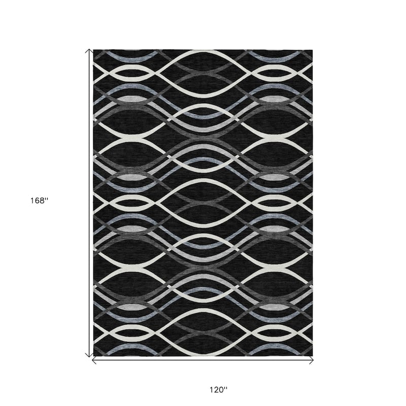 HomeRoots Abstract Transitional Rectangle Outdoor Rug