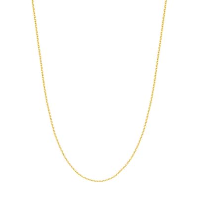 Curata 14k Yellow Gold 1.5mm Diamond Cut Cable Chain Necklace (Lobster)