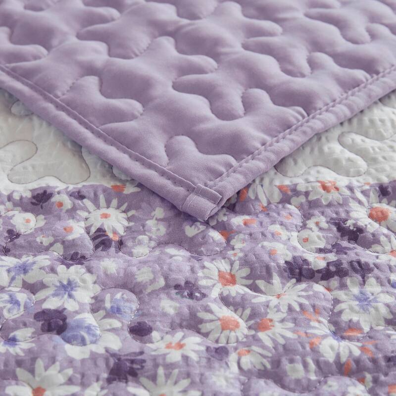 4 PCS Full/Queen Seersucker Quilt Set with Throw