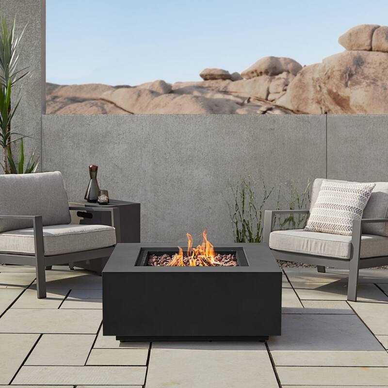 Aegean 36" Square LP Fire Table w/NG Conversion in Black by Real Flame