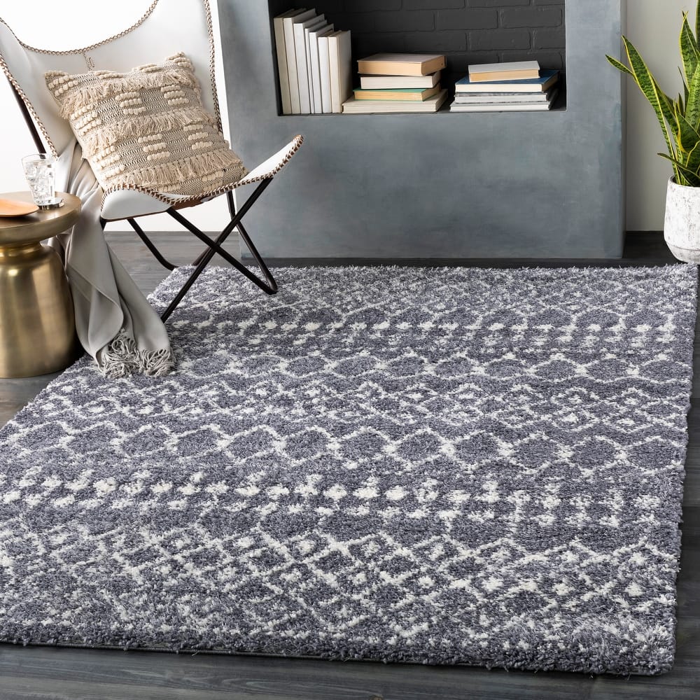 Livabliss Bouchra Moroccan Trellis Shag Area Rug