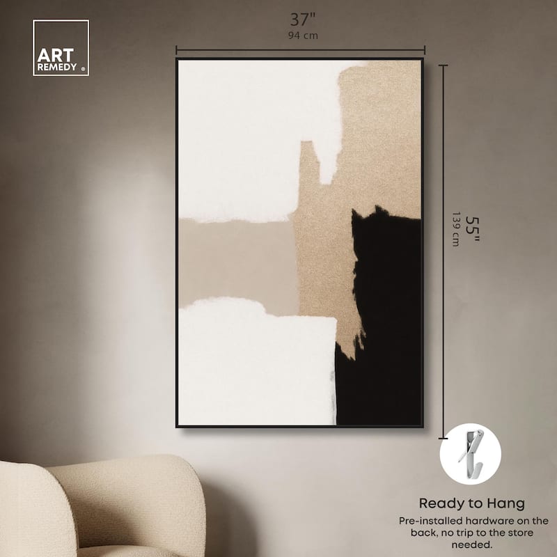 Beige and Black III Canvas by Art Remedy