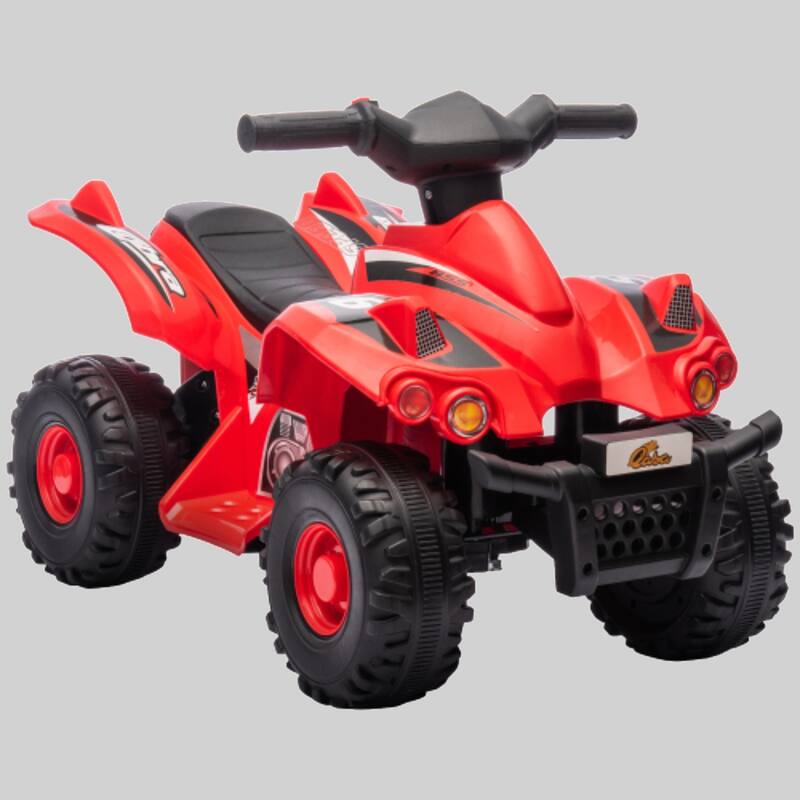 6V Kids Electric ATV Quad Car, Ride-On Toy with Music, Battery Powered for Boys & Girls, Ages 2-6 - Red