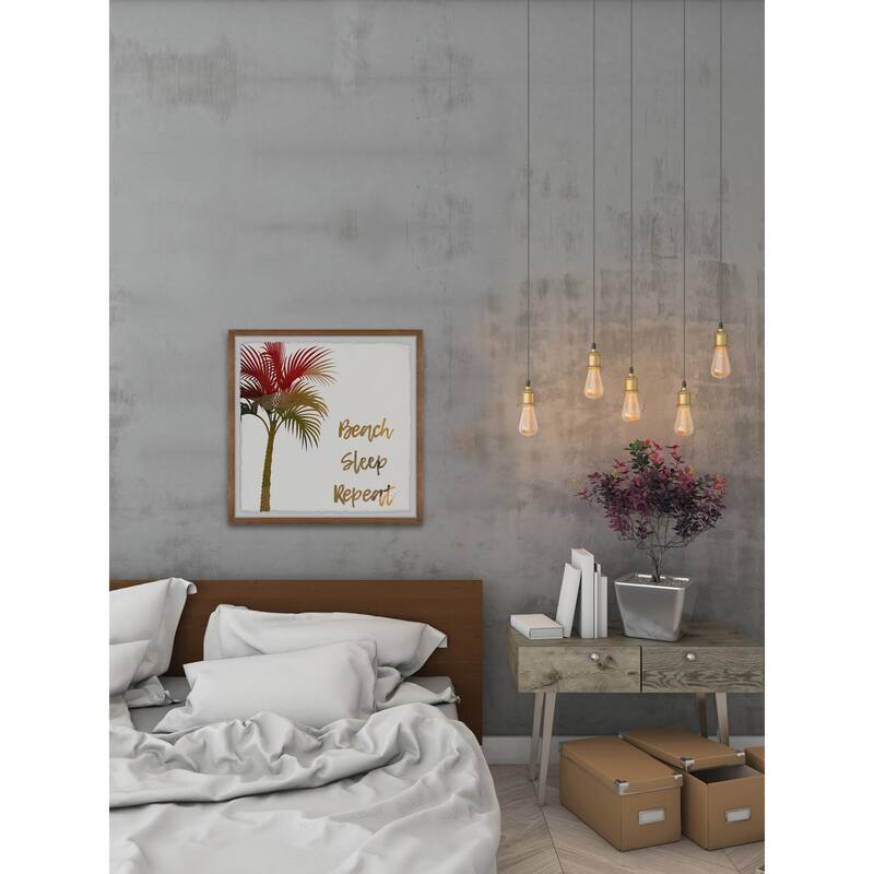 Beach Sleep Repeat II Framed Wall Art, Coastal Serenity - Tranquil Ocean-Inspired Wall Décor