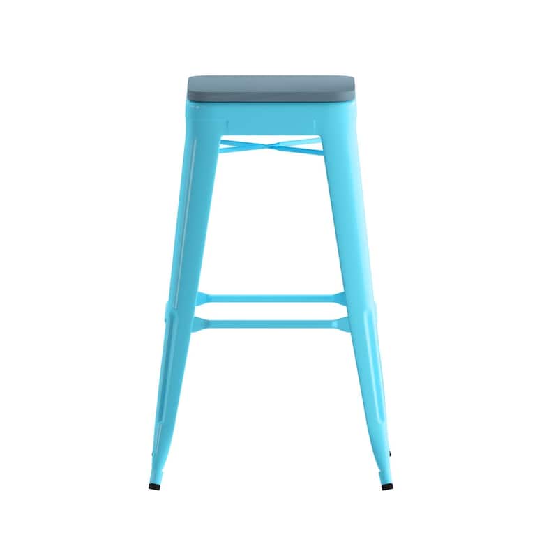 All-Weather Backless Commercial Bar Stool with Poly Resin Seat