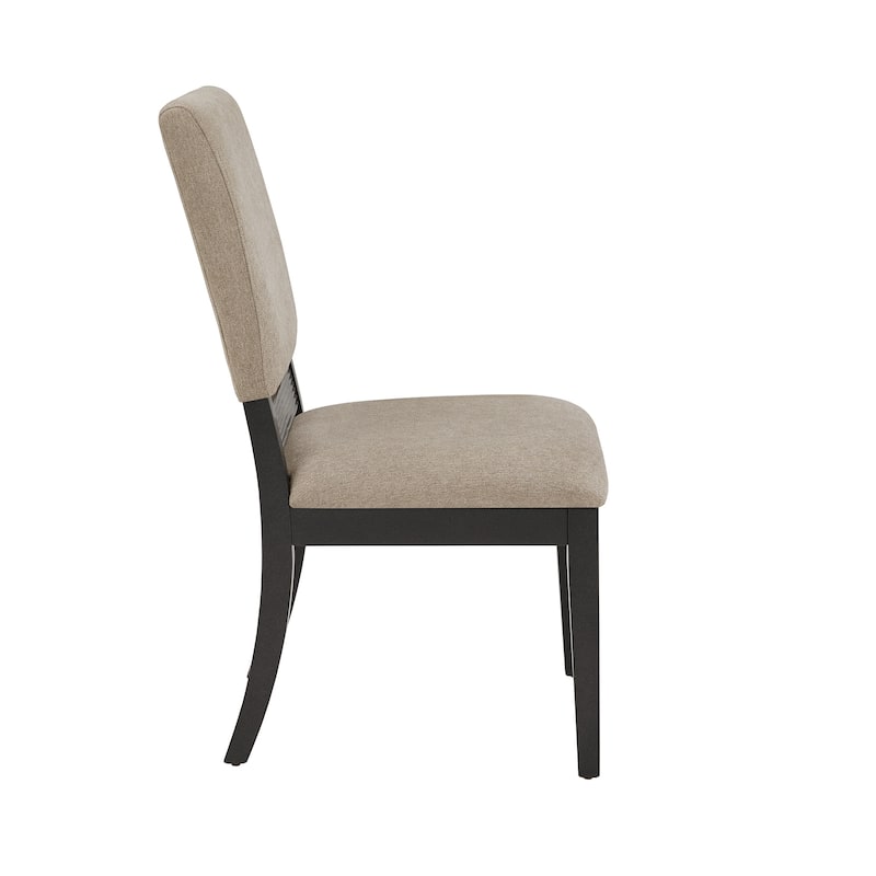 Brasov Black Finish Light Grey Linen Dining Chair (Set of 2) by iNSPIRE Q Modern