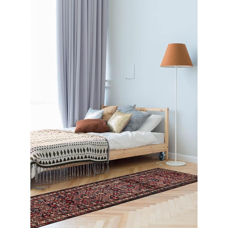 ECARPETGALLERY Hand-knotted Andelz Navy Wool Rug - 3'5 x 12'8