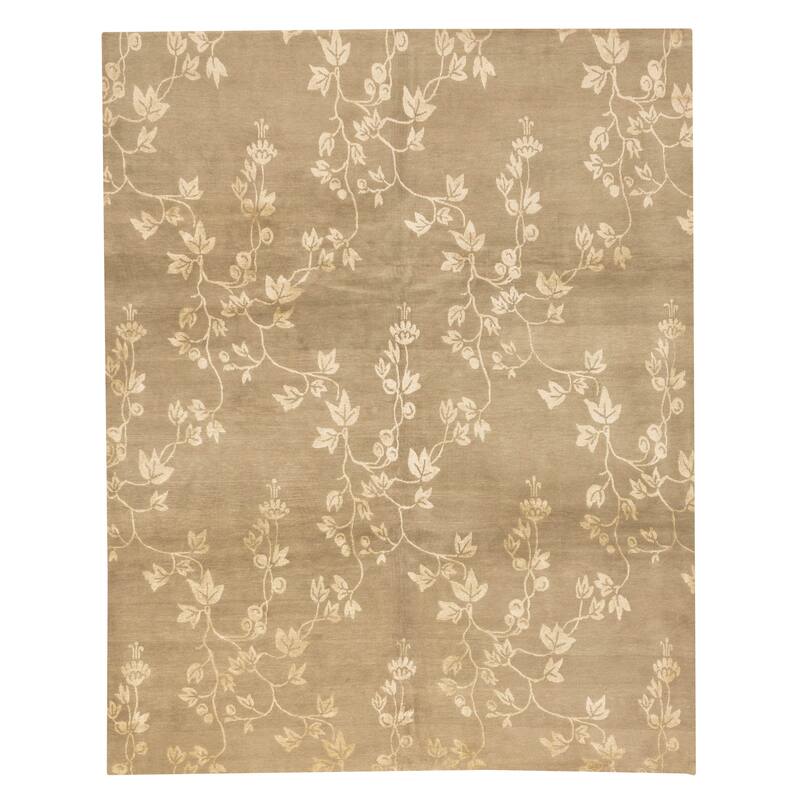 ECARPETGALLERY Hand-knotted Opulence Olive Silk, Wool Rug - 8'0 x 9'10