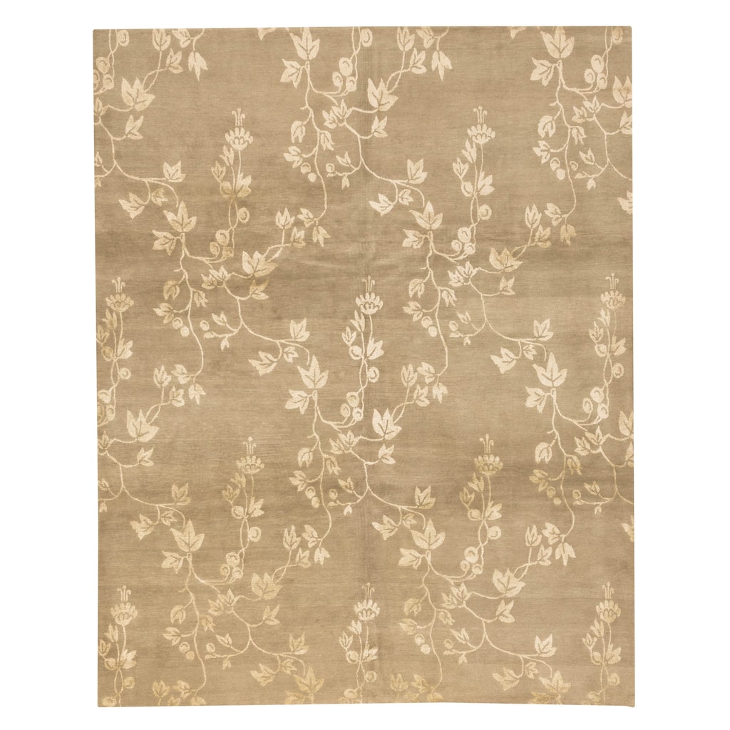 ECARPETGALLERY Hand-knotted Opulence Olive Silk, Wool Rug - 8'0 x 9'10
