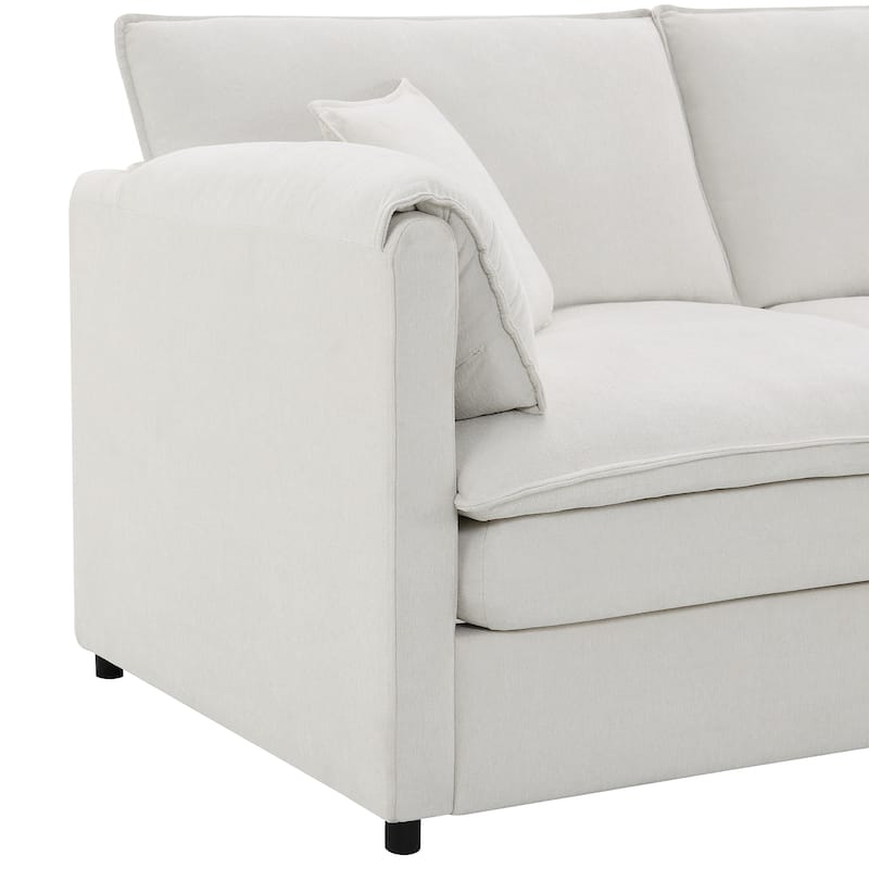 134" Chenille U-Shaped Sectional Sofa with Ottomans