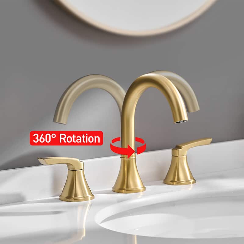 8 Inch Widespread Bathroom Faucet for Sink Deck Mounted Lavatory Vanity Faucet 2 Handle Bathroom Sink Faucet with Pop-up Drain