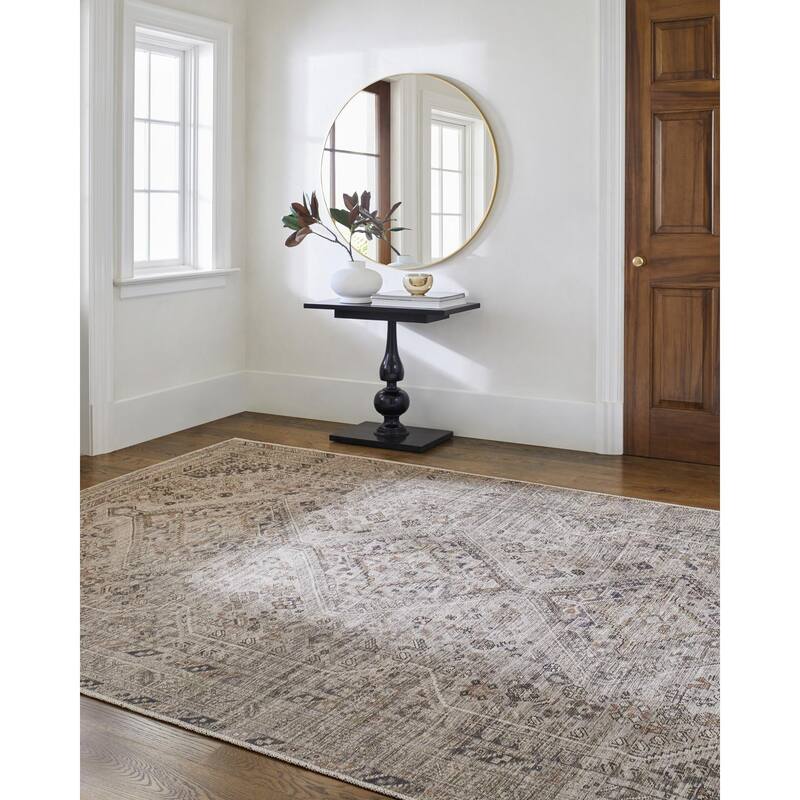 Livabliss Traditional Amelie Medallion Washable Area Rug