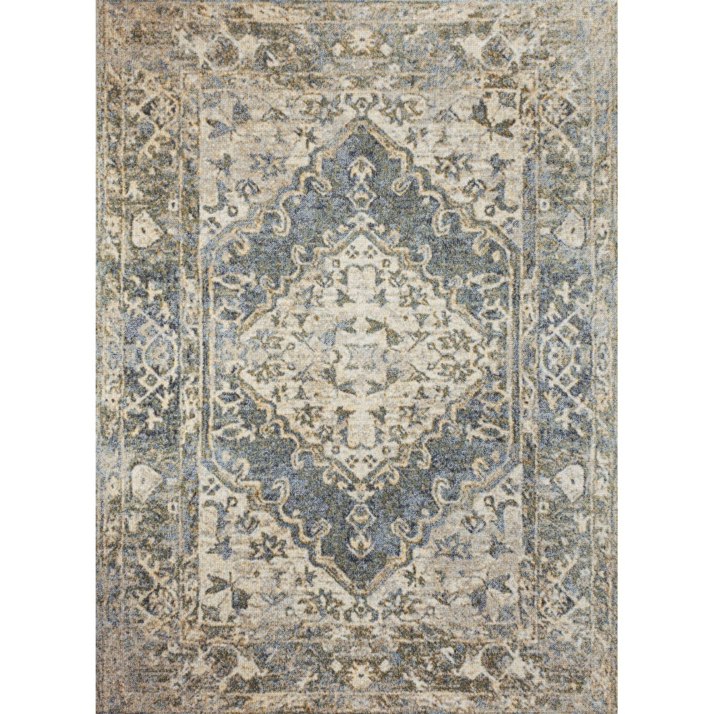 JONATHAN Y Shaii Distressed Medallion Low-Pile Machine-Washable Area Rug