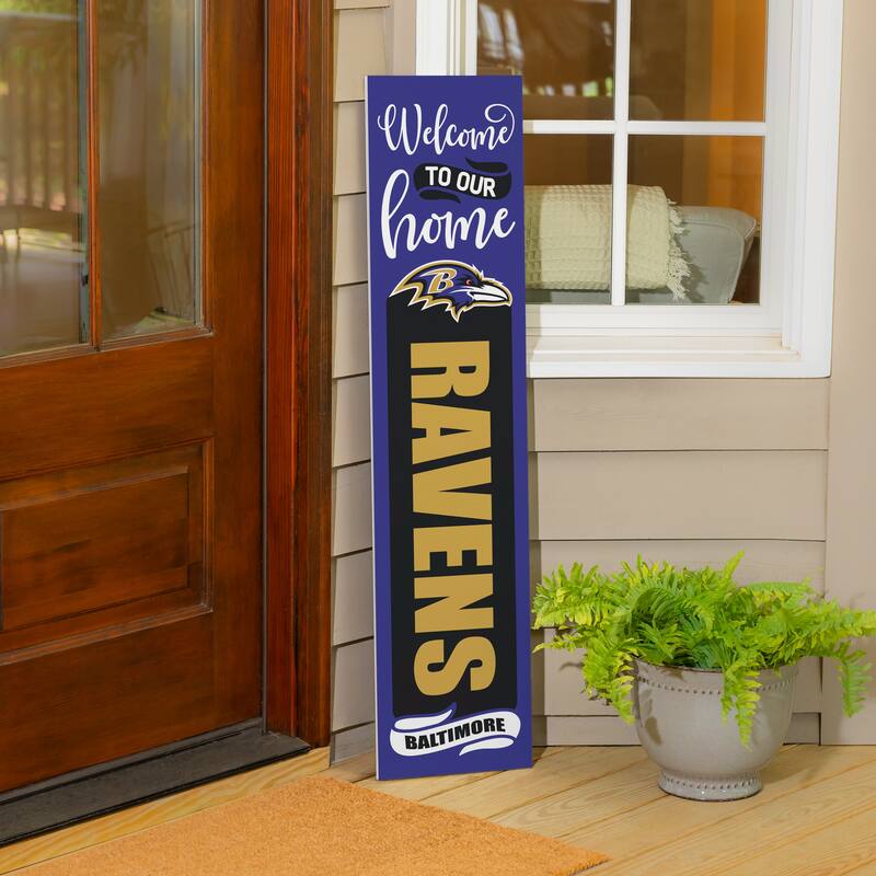 47" Double Sided Seasonal Porch Leaner, Baltimore Ravens - 47" x 11.25"