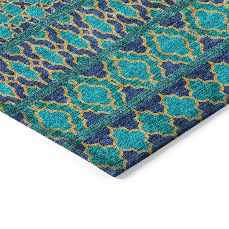 Machine Washable Indoor/ Outdoor Chantille Stripe Boho Rug