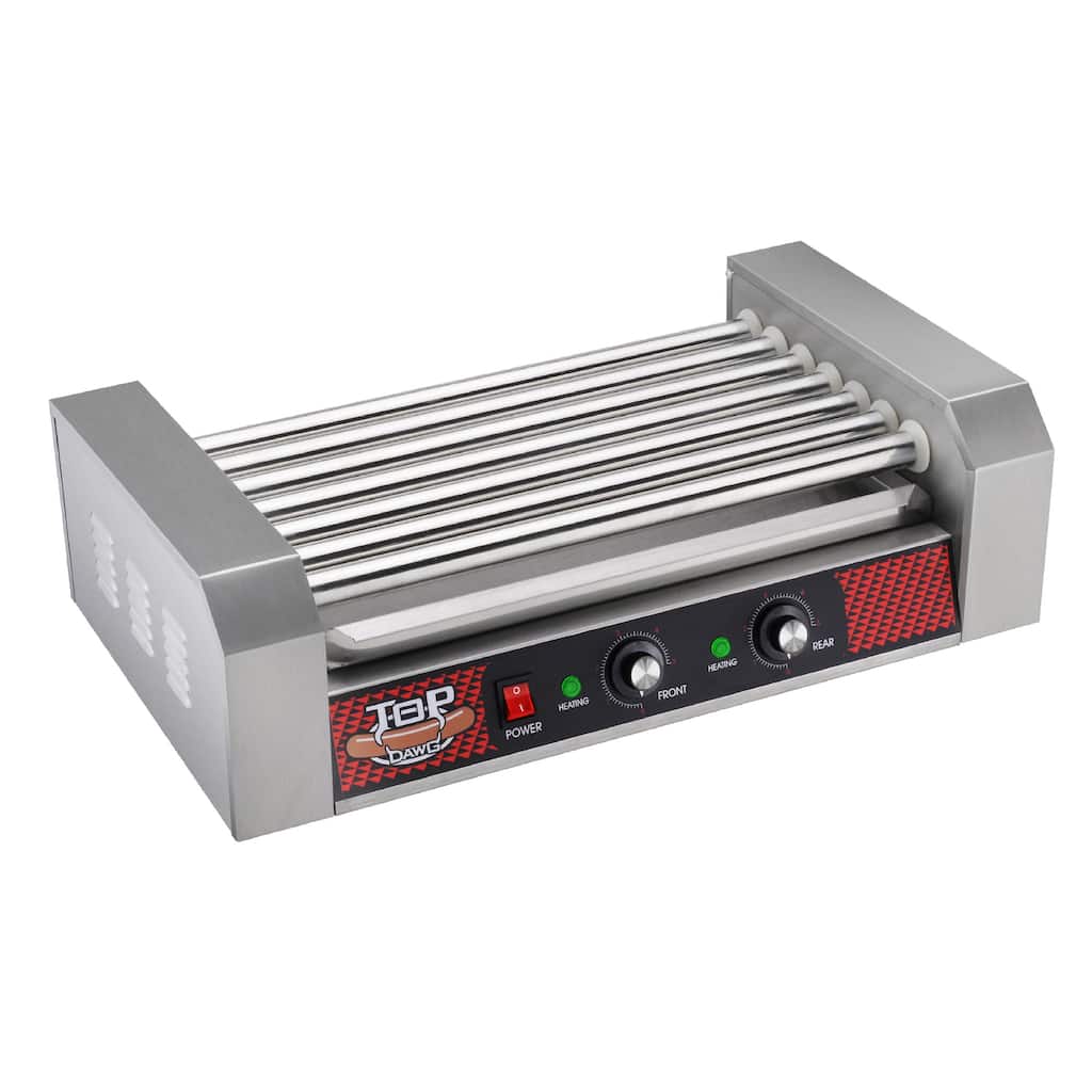 Hot Dog Roller Machine – Stainless-Steel Cooker with 7 Non-Stick Rollers by Great Northern Popcorn