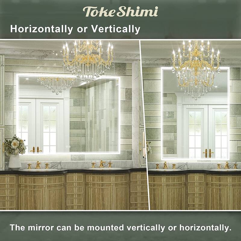 TokeShimi LED Bathroom Vanity Mirror, Anti-Fog Dimmable Wall Mirror