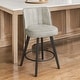 preview thumbnail 30 of 53, 26.in Swivel Bar stool PU Leather/Fabric Upholstered Counter Stool, High Back Armless Stool with Wooden Legs