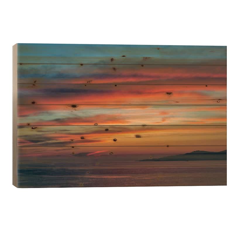 Majestic Seascape Sunset, Mykonos, Cyclades, Greece Print On Wood by Adam Jones - Multi-Color - 26x40x1.5