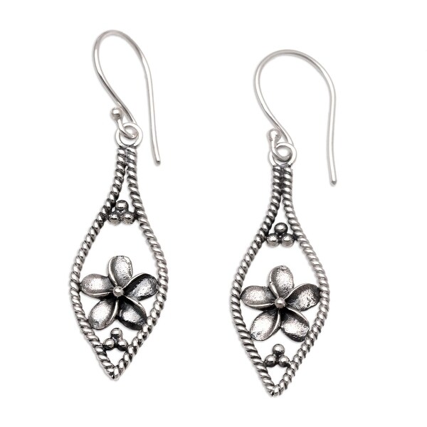 NOVICA .925 Sterling Silver Dangle Earrings 'Cat Swirls'