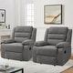 preview thumbnail 100 of 101, Overstuffed Cotton Corduroy Manual Pushback Recliner with Wide Armrest