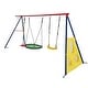 preview thumbnail 4 of 7, Interesting three swingset with Textilene swing and Tree Swing Disc metal plastic safe swing seat for age 3+