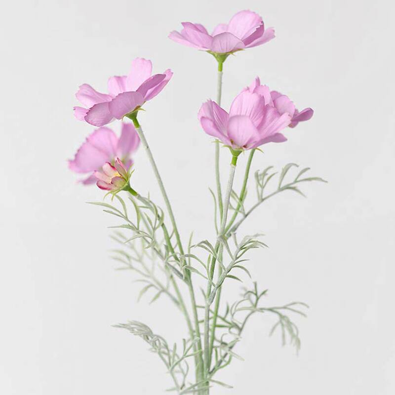 Pink Silk Decorative Artificial Cosmos(Pack of 1 Branch)
